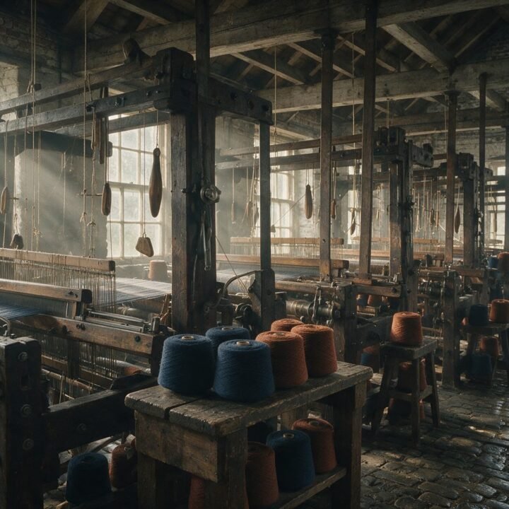 Looms at the Borders mill